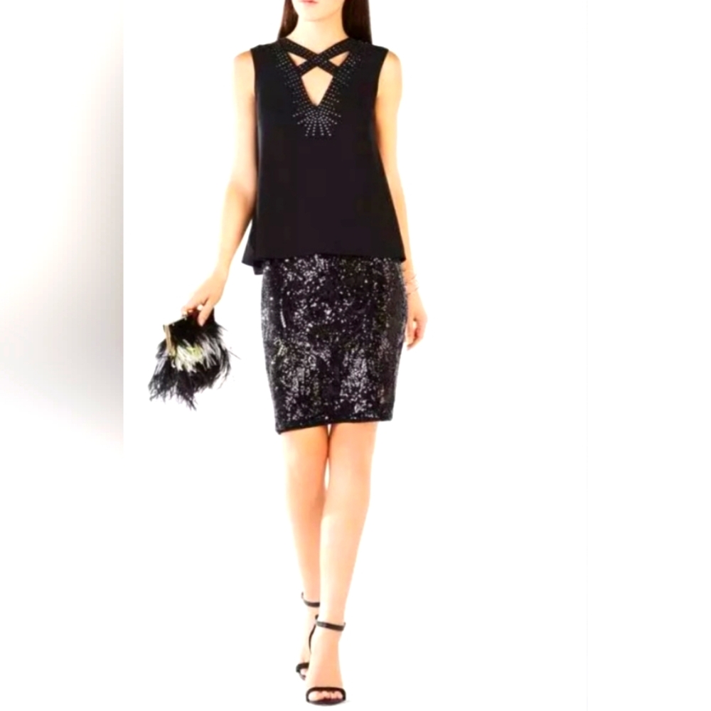 NWT BCBGMAXAZRIA Paxton Sequin Skirt - Large